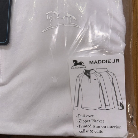 New Equestrian RJ Classics Maddie Jr Girls Show Shirt - size 8-10 - Picture 4 of 6